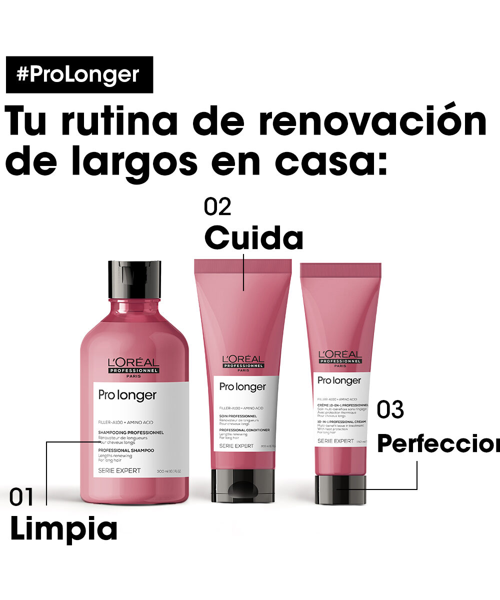 Shampoo Acondicionador y crema de peinar Prolonger: Para cabellos que quieren lograr más longitud de largo y evitar el quiebre.