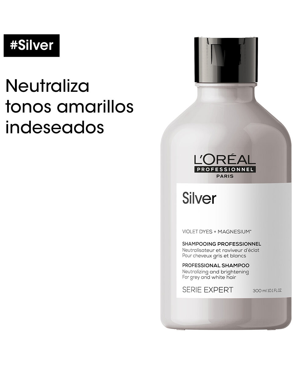 Shampoo Silver 300ml: Neutralizante para cabello gris y blanco