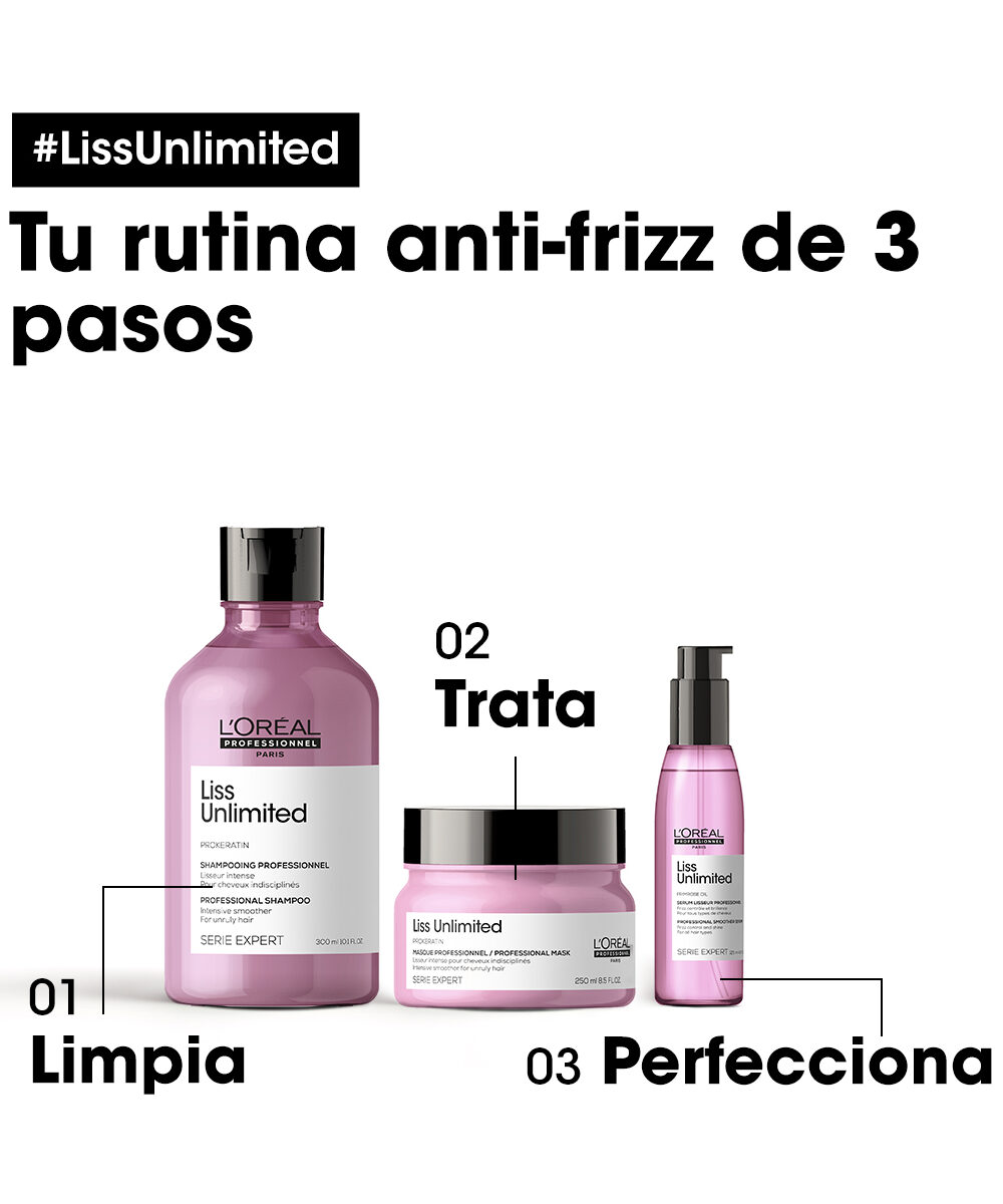Shampoo mascarilla y serum liss unlimid:Kit Shampoo, Mascarilla y Serum Liss Ulimited - Para cabellos con keratina o cabellos indisciplinados