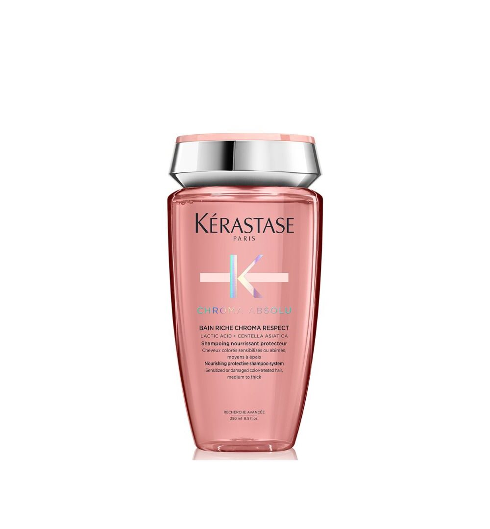 Bain Riche Chroma Respect: Shampoo bain riche chroma respect  protector nutritivo para el mantenimiento y protección del color de cabellos de medios a gruesos.